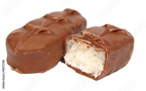 Chocolate sticks isolated on white