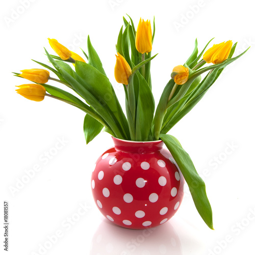 Wallpaper Mural Vase with yellow tulips Torontodigital.ca
