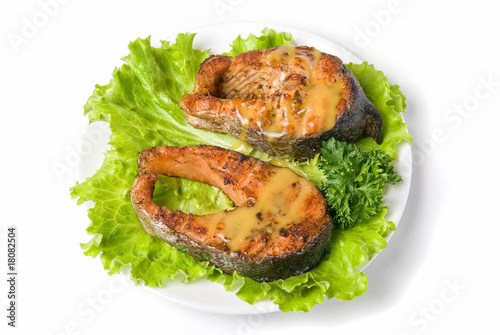 Tasty hunchback salmon fish