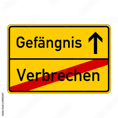 ortsschild - verbrechen - gefängnis