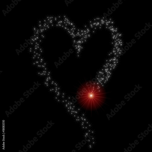 liebes-feuerwerk herz weiss