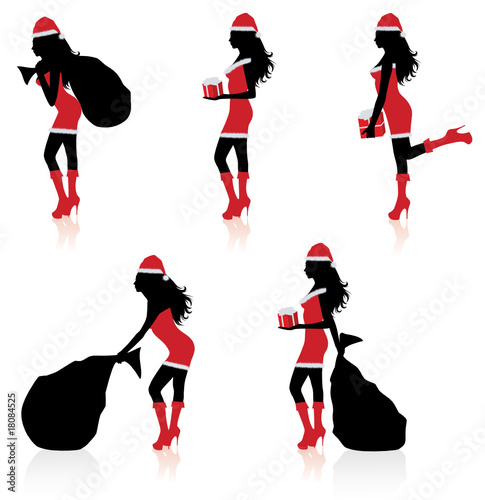 Silhouettes of a sexy santa.