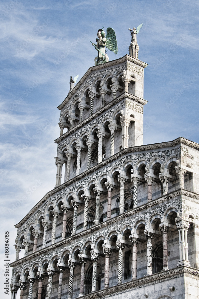 Facade of a Church in Lucca, Italy