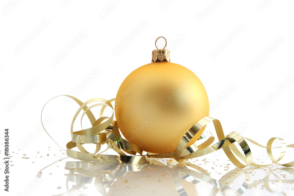 Boule de Noël et ruban or Stock Photo | Adobe Stock
