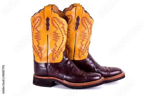 Cowboy boots isolated on white.