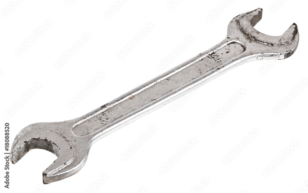 Old spanner isolated on a white background Old spanner isolated on a white background