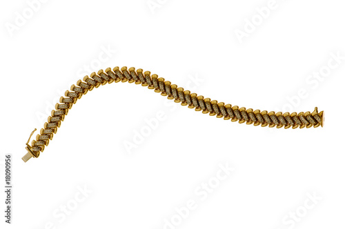 Golden chain isolated on the white background