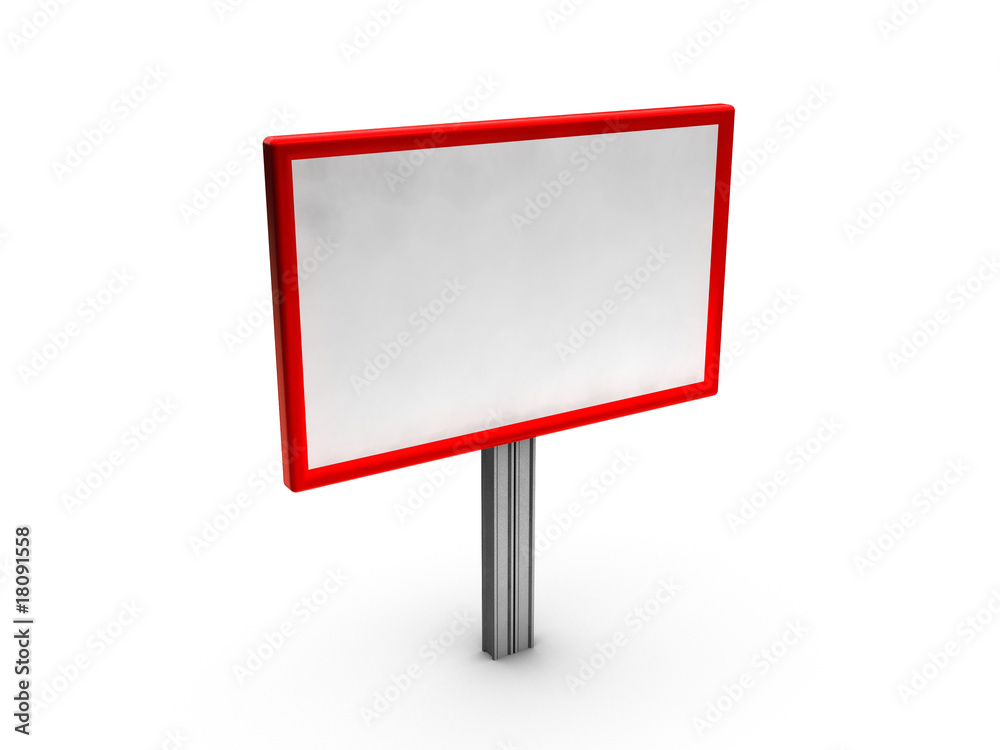 Blank billboard with red frame Blank billboard with red frame
