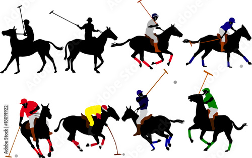 polo players vector silhouettes
