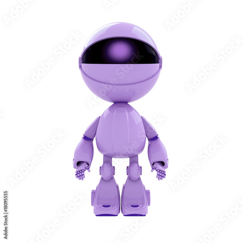 Lilac robot with head-eye