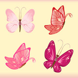 Four colorful butterflies