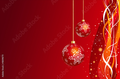 Christmas snow and spheres