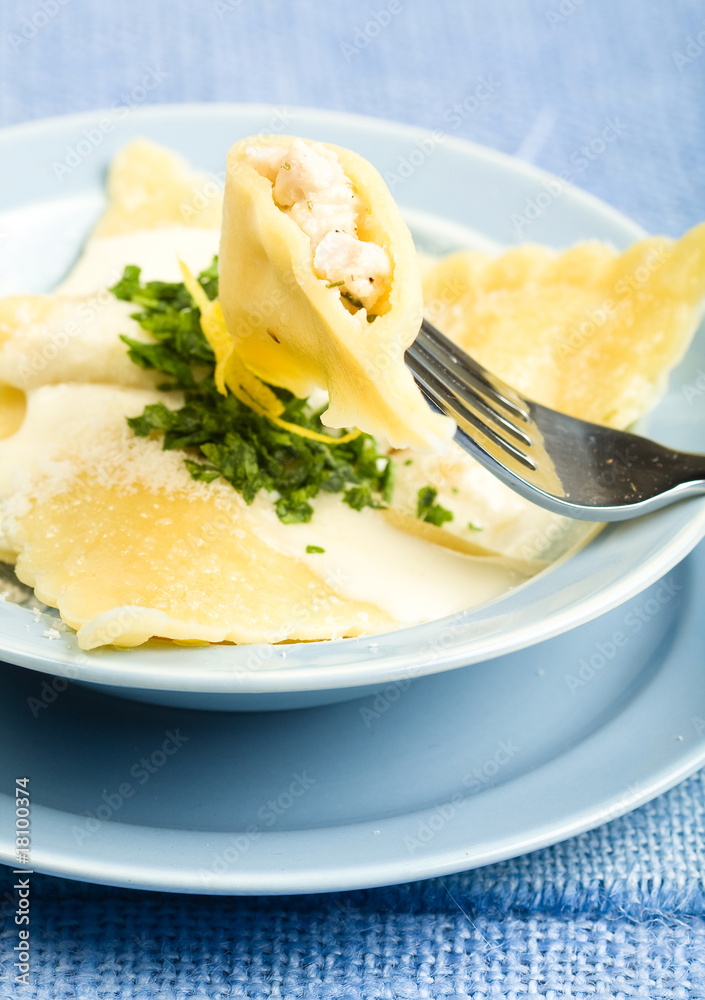 Cut Chicken Ravioli