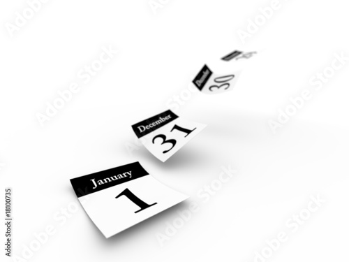 Calendar pages flying away