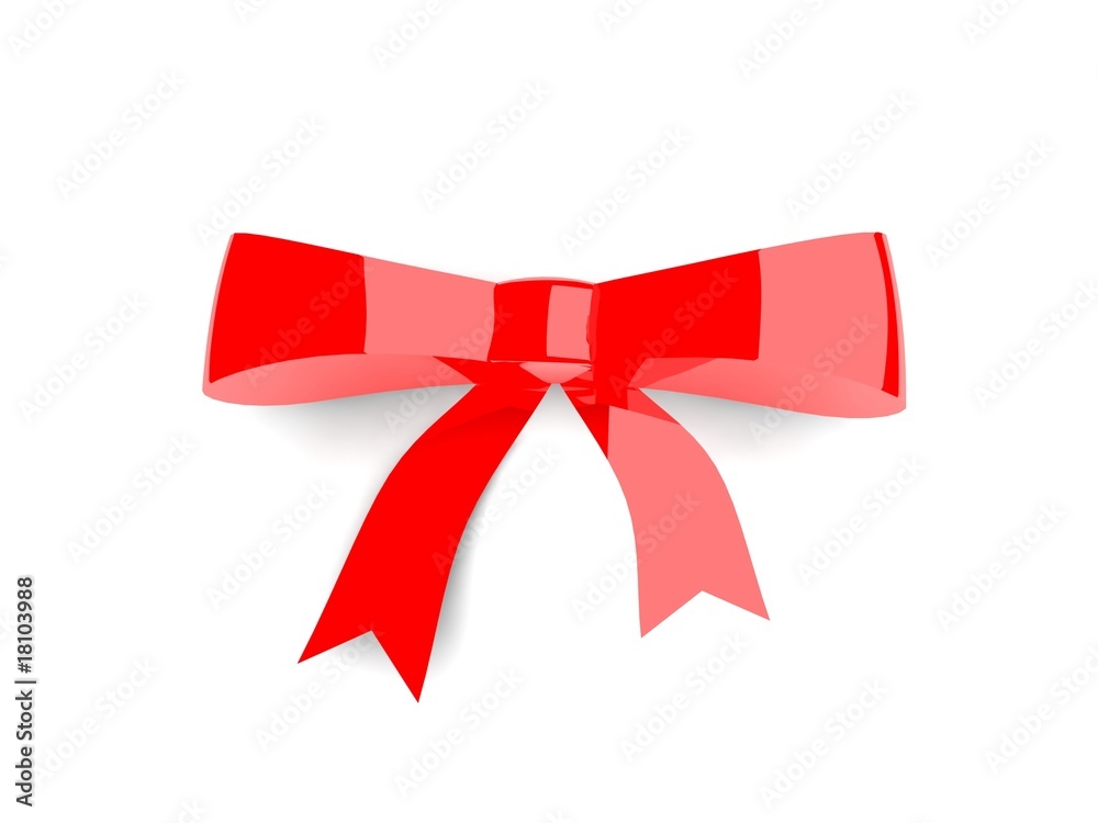 Red bow isolated on white background