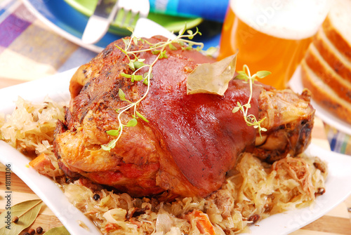 pork knuckle baked with beer