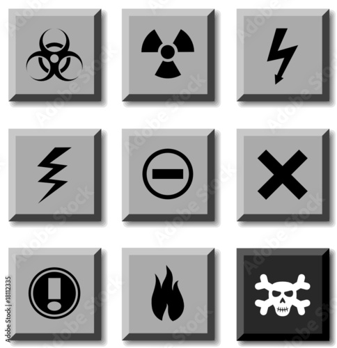 Warning icon set. Vector illustration © Vjom