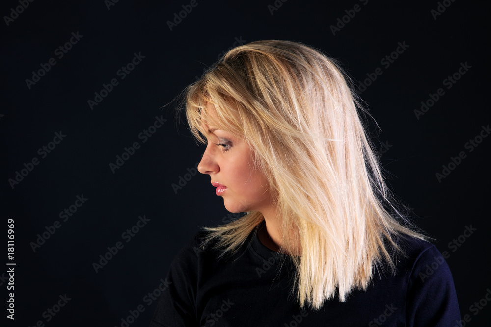 Beautiful blonde side view portrait Beautiful blonde side view portrait