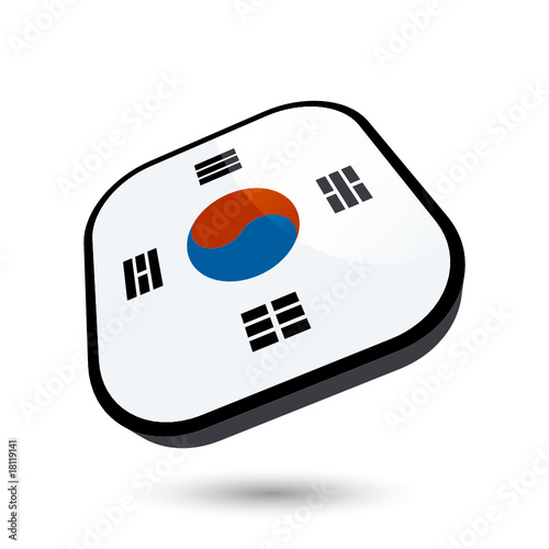 südkorea 3D fahne südkoreanisch