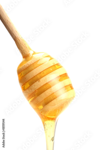 Honey stick on white background