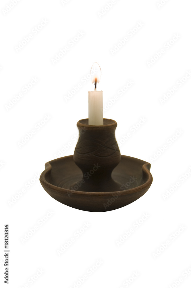 Candle and candlestick Candle and candlestick