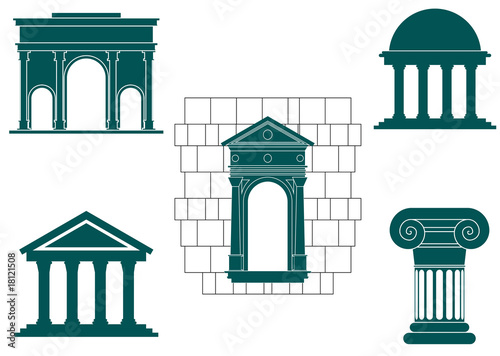 Ancient buildings symbols