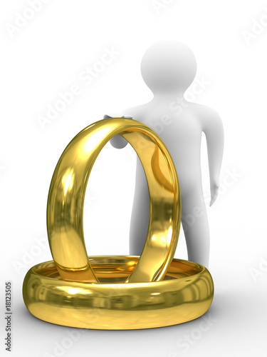 Two gold wedding rings and ...