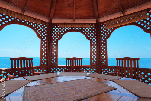 calm pavilion near sea