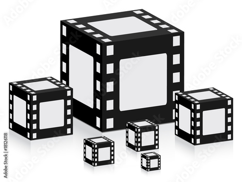 boxes with filmstrip pattern vector illustration