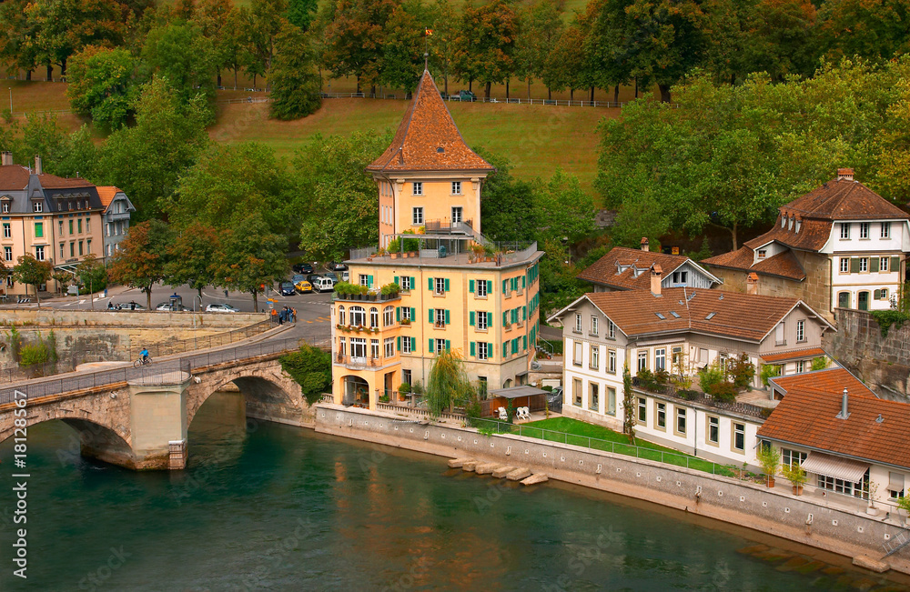 Houses in the historical center of Bern, Switzerland