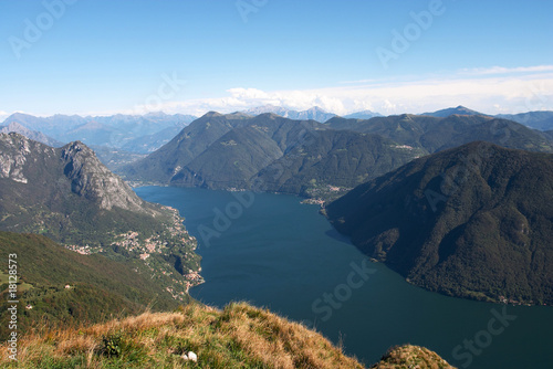 View from monte Bre over the Lugano lake (lago di Lugano)