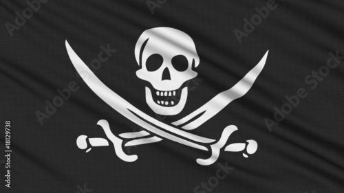 Pirate Flag, with real structure of a fabric