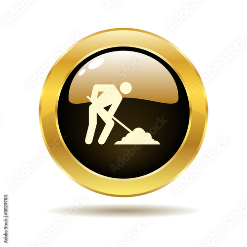 Work man gold button