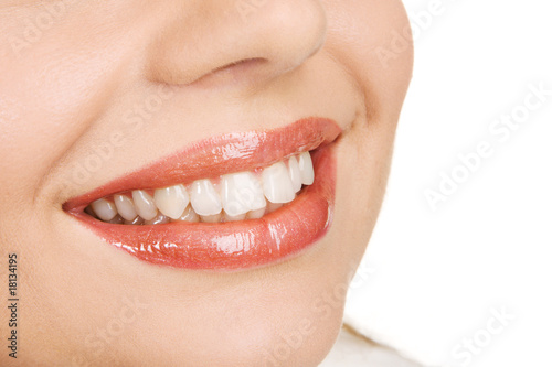 White teeth and joyful smile