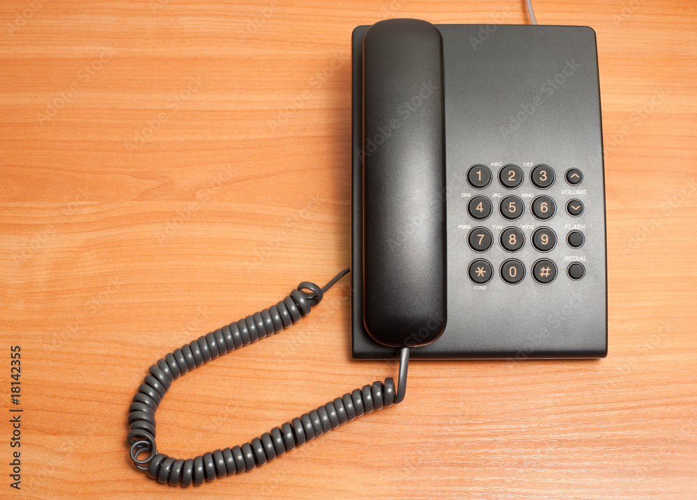 Phone on a table Phone on a table