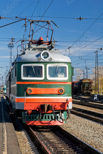 The train moves on rails