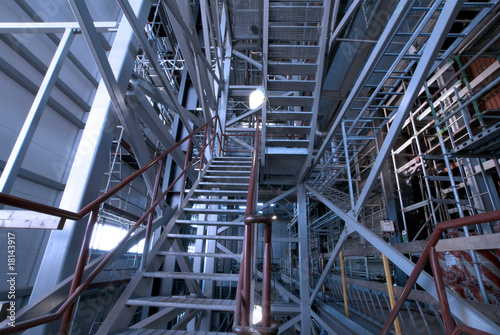 ladders and support structures at factory