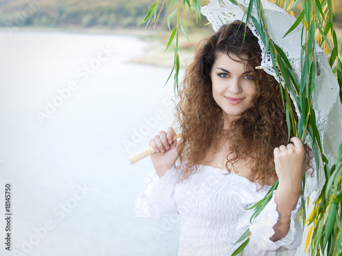 girl with umbrella photo