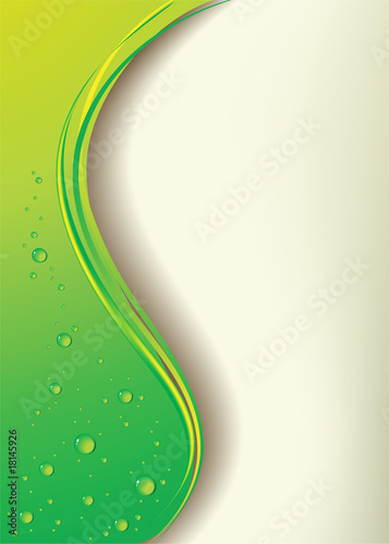 Vector illustration a green background with drops
