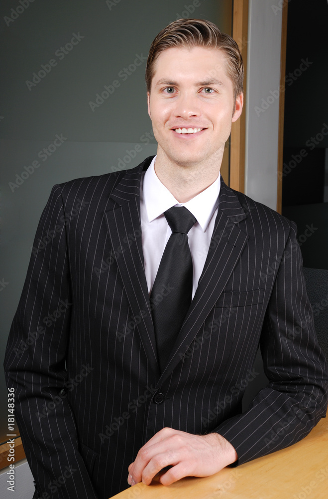 Caucasian business man smiling