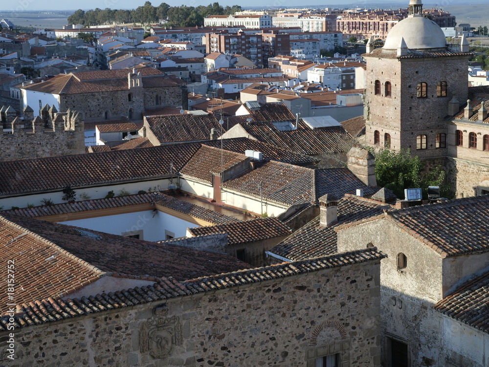 Vista aerea de Cáceres, patrimonio de la humanidad