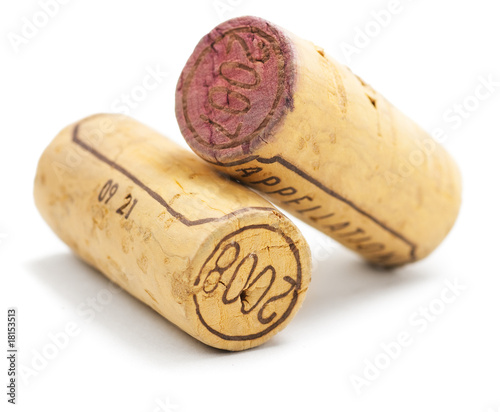 bouchon en liège de bouteille de vin rouge français photo