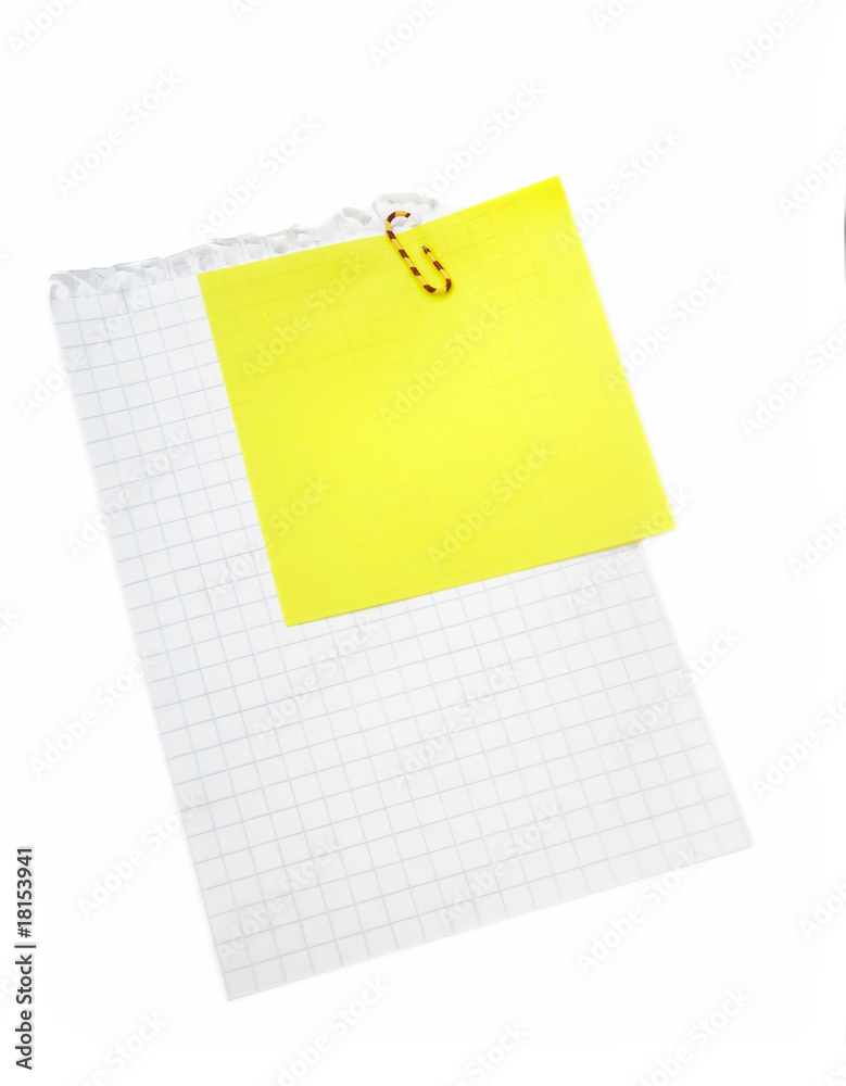 Post-it on the paper Post-it on the paper