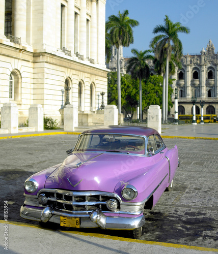 old car in front of Capitol Building, Old Havana, Cuba