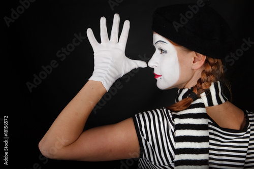 Tableau sur toile Portrait of a mime girl