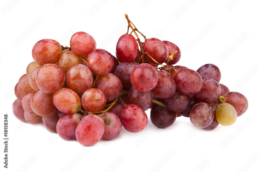 high resolution photo of dark grapes on white