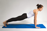 set of yogi girl in yoga pose