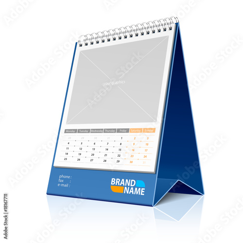 Desktop calendar. Vector. Place your photo or graphics.
