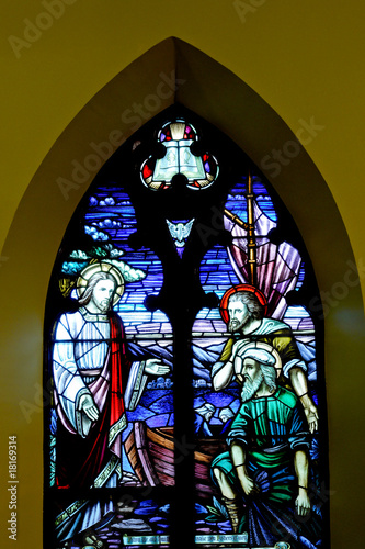 19th century church stained glass window