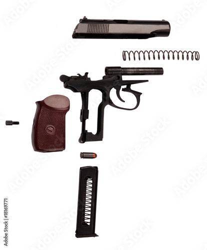 makarov pistol disasembled isolated